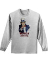 Uncle Sam Merica Adult Long Sleeve Shirt-Long Sleeve Shirt-TooLoud-AshGray-Small-Davson Sales