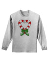 Candy Cane Heart Christmas Adult Long Sleeve Shirt-Long Sleeve Shirt-TooLoud-AshGray-Small-Davson Sales