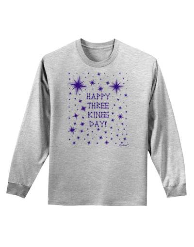 Happy Three Kings Day - Shining Stars Adult Long Sleeve Shirt by TooLoud-Long Sleeve Shirt-TooLoud-AshGray-Small-Davson Sales