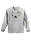 Kyu-T Ears - Beartholomew Teddy Bear Adult Long Sleeve Shirt-Long Sleeve Shirt-TooLoud-AshGray-Small-Davson Sales