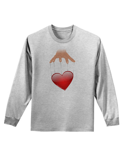 Heart on Puppet Strings Adult Long Sleeve Shirt-Long Sleeve Shirt-TooLoud-AshGray-Small-Davson Sales