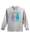 Somebunny Loves You Adult Long Sleeve Shirt by TooLoud-Long Sleeve Shirt-TooLoud-AshGray-Small-Davson Sales