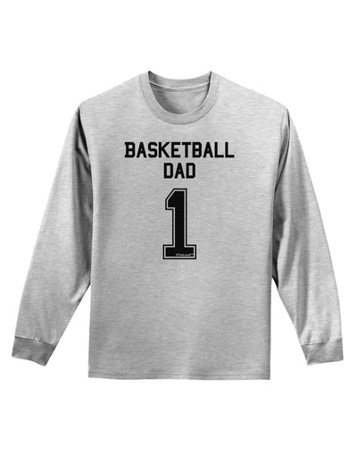 Basketball Dad Jersey Adult Long Sleeve Shirt by TooLoud-Long Sleeve Shirt-TooLoud-AshGray-Small-Davson Sales