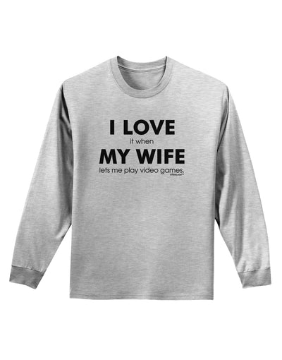 I Love My Wife Videogames Adult Long Sleeve Shirt-Long Sleeve Shirt-TooLoud-AshGray-Small-Davson Sales