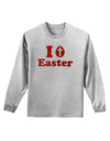 I Egg Cross Easter - Red Glitter Adult Long Sleeve Shirt by TooLoud-Long Sleeve Shirt-TooLoud-AshGray-Small-Davson Sales