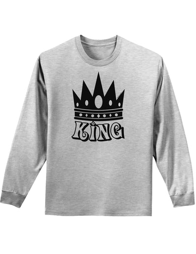 King Adult Long Sleeve Shirt-Long Sleeve Shirt-TooLoud-AshGray-Small-Davson Sales