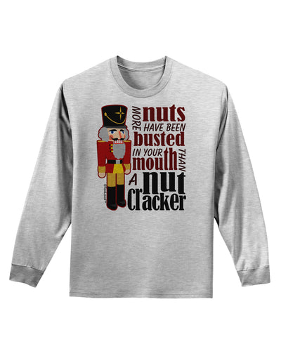 More Nuts Busted - Your Mouth Adult Long Sleeve Shirt by-Long Sleeve Shirt-TooLoud-AshGray-Small-Davson Sales