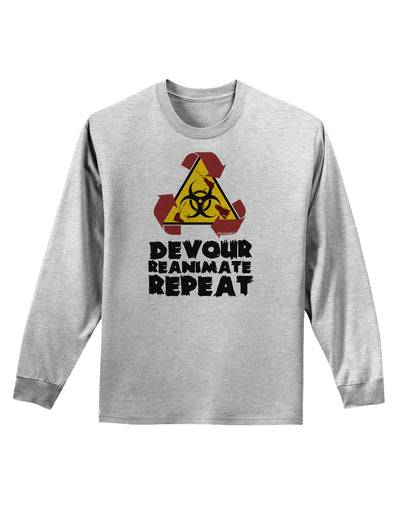 Devour Reanimate Repeat Adult Long Sleeve Shirt by TooLoud-Long Sleeve Shirt-TooLoud-AshGray-Small-Davson Sales