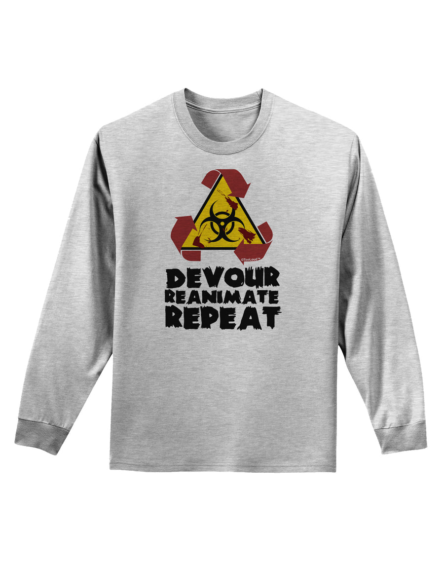 Devour Reanimate Repeat Adult Long Sleeve Shirt by TooLoud-Long Sleeve Shirt-TooLoud-White-Small-Davson Sales