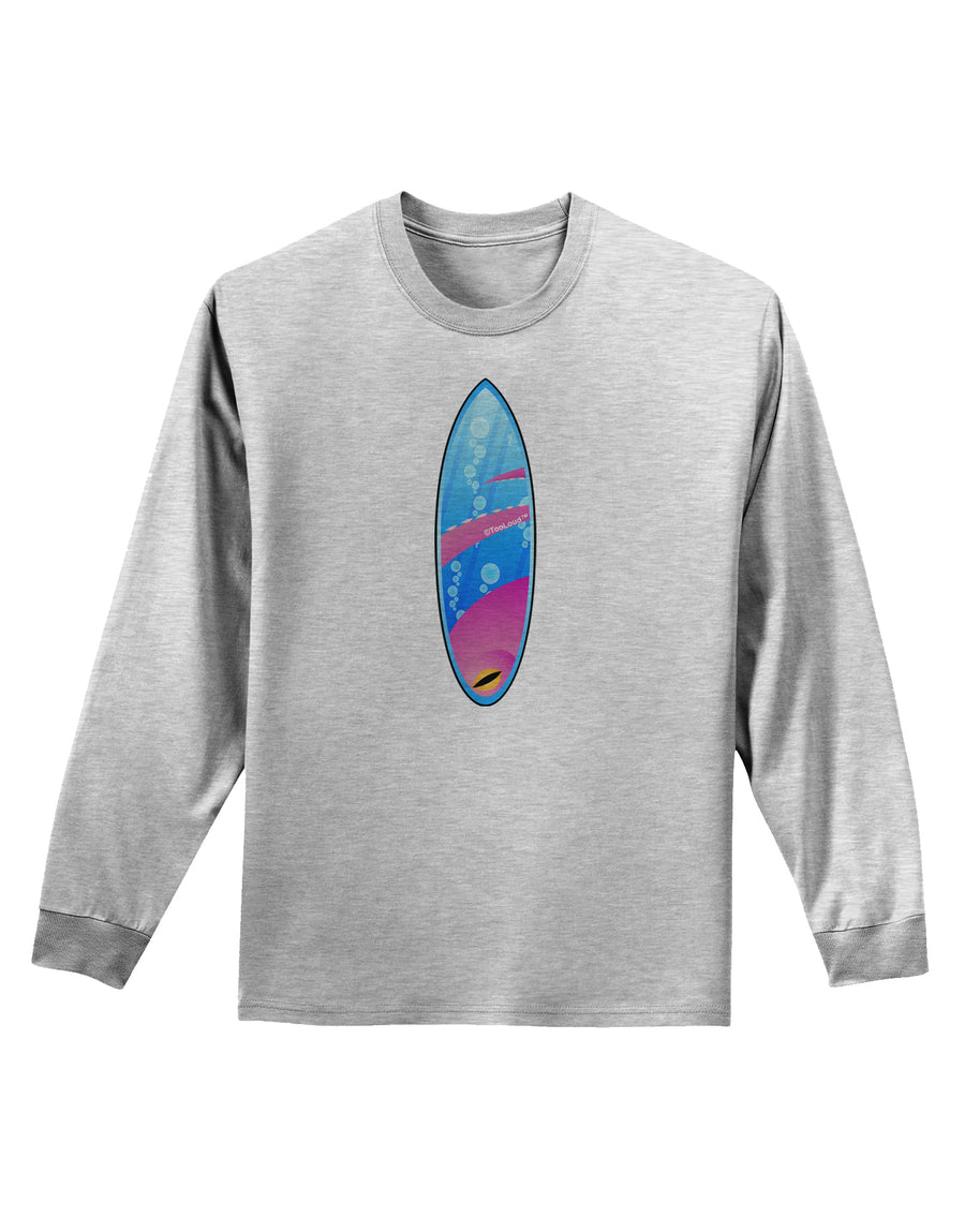 Octopus Surfboard Adult Long Sleeve Shirt by TooLoud-Long Sleeve Shirt-TooLoud-White-Small-Davson Sales