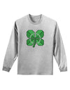 Pixel Four Leaf Clover Adult Long Sleeve Shirt-Long Sleeve Shirt-TooLoud-AshGray-Small-Davson Sales