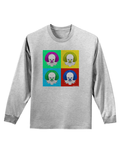 Clown Face Pop Art 2 Adult Long Sleeve Shirt-Long Sleeve Shirt-TooLoud-AshGray-Small-Davson Sales