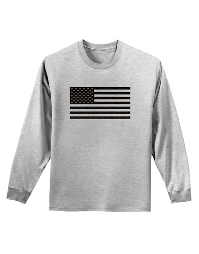 American Flag Glitter - Black Adult Long Sleeve Shirt-Long Sleeve Shirt-TooLoud-AshGray-Small-Davson Sales