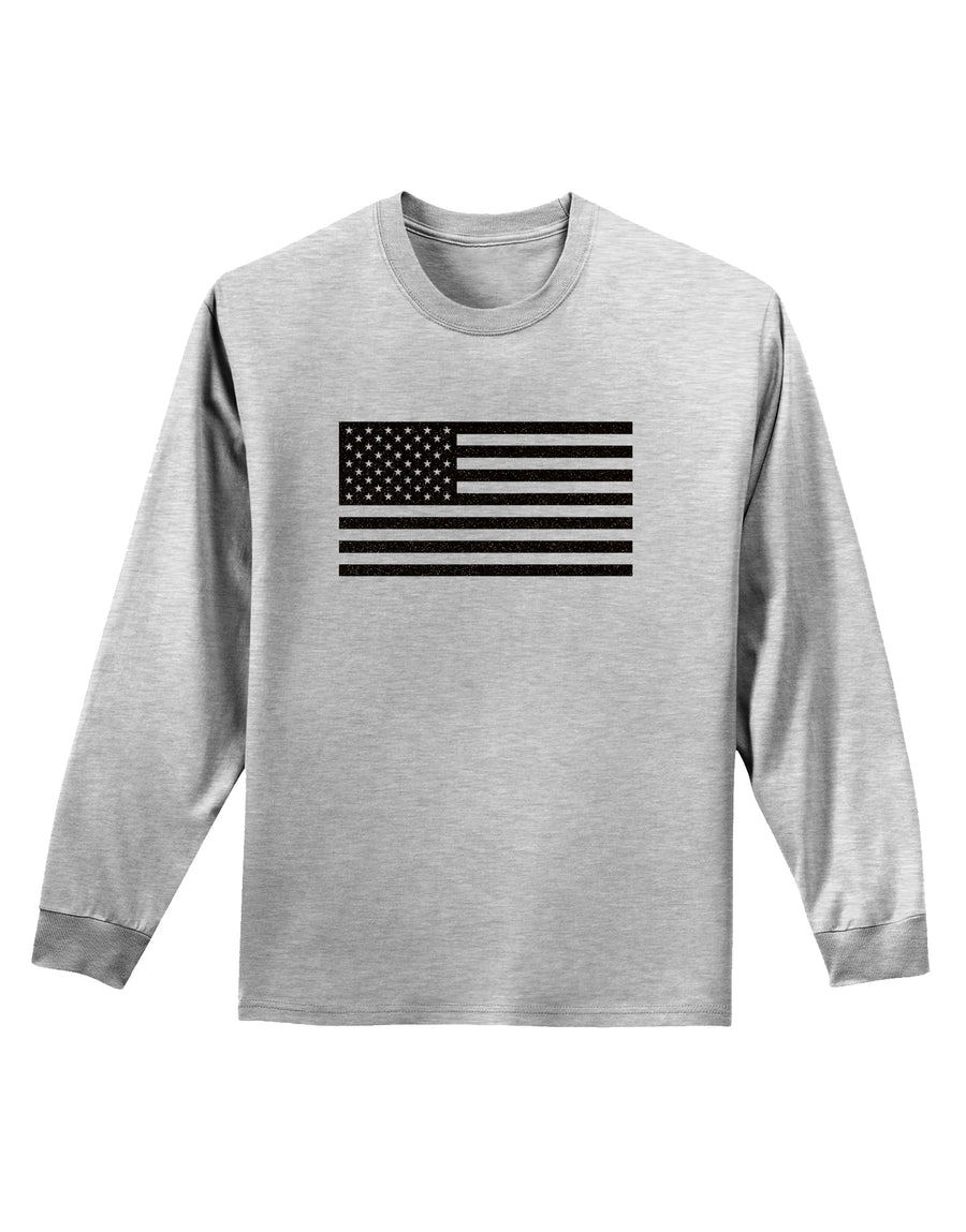 American Flag Glitter - Black Adult Long Sleeve Shirt-Long Sleeve Shirt-TooLoud-White-Small-Davson Sales