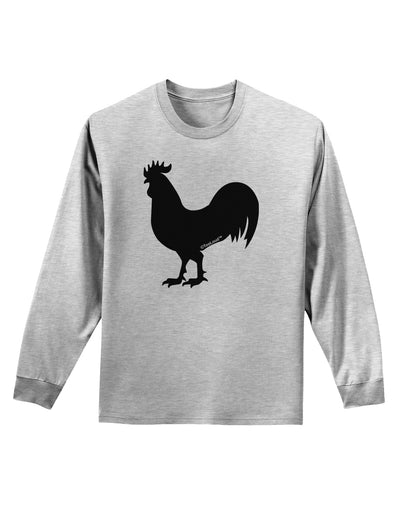 Rooster Silhouette Design Adult Long Sleeve Shirt-Long Sleeve Shirt-TooLoud-AshGray-Small-Davson Sales