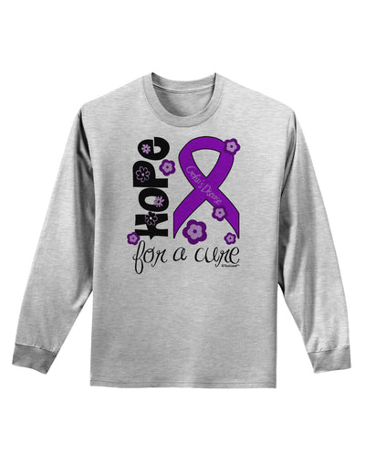 Hope for a Cure - Purple Ribbon Crohn’s Disease - Flowers Adult Long Sleeve Shirt-Long Sleeve Shirt-TooLoud-AshGray-Small-Davson Sales