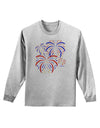 Patriotic Fireworks with Bursting Stars Adult Long Sleeve Shirt by TooLoud-Long Sleeve Shirt-TooLoud-AshGray-Small-Davson Sales