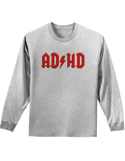 ADHD Lightning Bolt Rockstar Adult Long Sleeve Shirt-Long Sleeve Shirt-TooLoud-AshGray-Small-Davson Sales