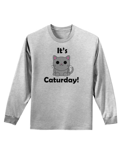 It's Caturday Cute Cat Design Adult Long Sleeve Shirt by TooLoud-Long Sleeve Shirt-TooLoud-AshGray-Small-Davson Sales