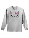 Kyu-T Head - Day Kawaia the Cute Girl Critter Adult Long Sleeve Shirt-Long Sleeve Shirt-TooLoud-AshGray-Small-Davson Sales