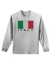 Italian Flag - Italy Text Adult Long Sleeve Shirt by TooLoud-Long Sleeve Shirt-TooLoud-AshGray-Small-Davson Sales