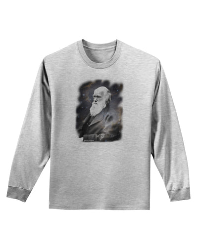 Charles Darwin In Space Adult Long Sleeve Shirt by TooLoud-Long Sleeve Shirt-TooLoud-AshGray-Small-Davson Sales