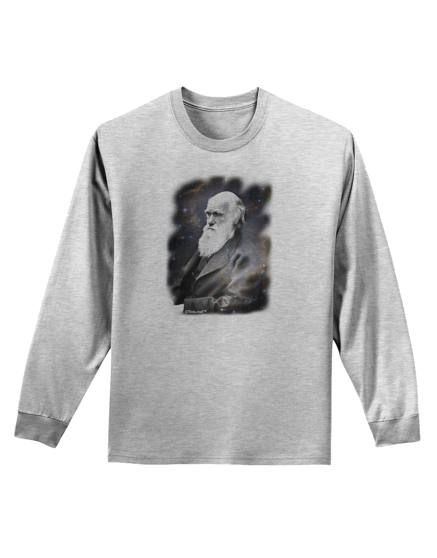 Charles Darwin In Space Adult Long Sleeve Shirt by TooLoud-Long Sleeve Shirt-TooLoud-White-Small-Davson Sales