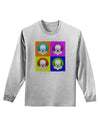 Clown Face Pop Art Adult Long Sleeve Shirt-Long Sleeve Shirt-TooLoud-AshGray-Small-Davson Sales