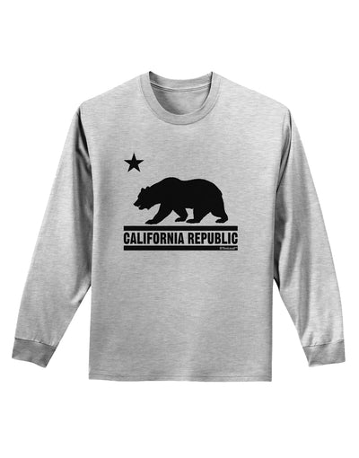 California Republic Design - Cali Bear Adult Long Sleeve Shirt by TooLoud-Long Sleeve Shirt-TooLoud-AshGray-Small-Davson Sales