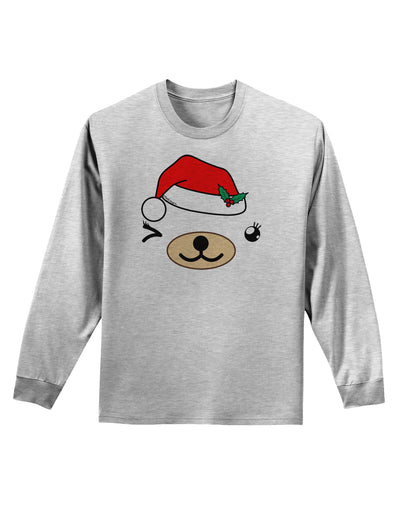 Kyu-T Face Beartholomea Santa Girl Bear Adult Long Sleeve Shirt-Long Sleeve Shirt-TooLoud-AshGray-Small-Davson Sales