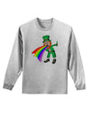 Puking Rainbow Leprechaun Adult Long Sleeve Shirt-Long Sleeve Shirt-TooLoud-AshGray-Small-Davson Sales