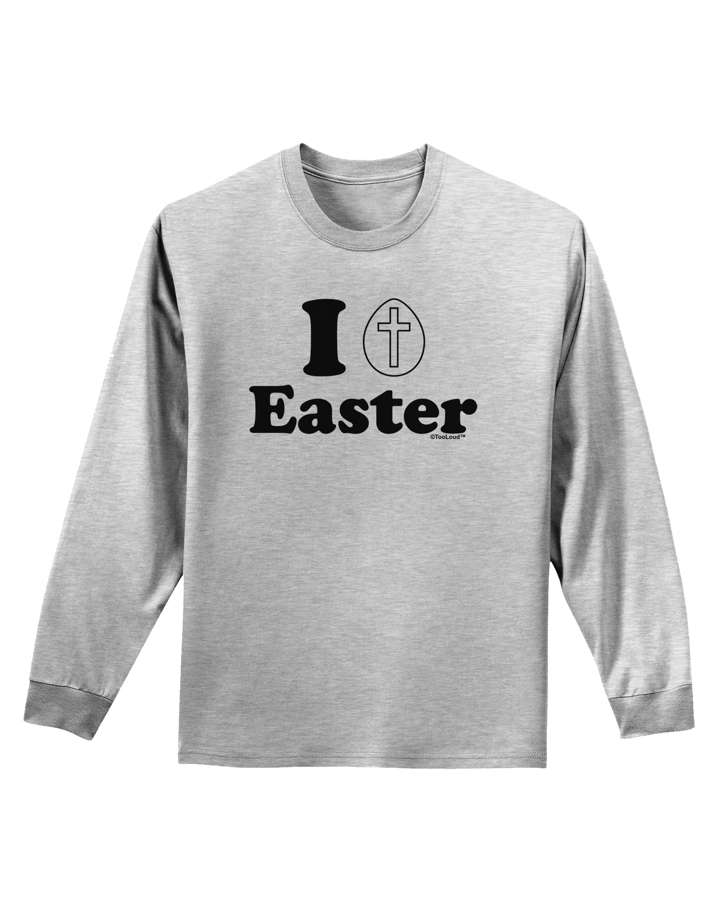 I Egg Cross Easter Design Adult Long Sleeve Shirt by TooLoud-Long Sleeve Shirt-TooLoud-AshGray-Small-Davson Sales