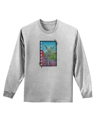 CO Cliffside Tree Text Adult Long Sleeve Shirt-Long Sleeve Shirt-TooLoud-AshGray-Small-Davson Sales