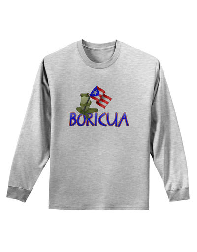 Coqui Boricua Adult Long Sleeve Shirt-Long Sleeve Shirt-TooLoud-AshGray-Small-Davson Sales