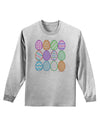 Cute Faux Applique Easter Eggs Adult Long Sleeve Shirt-Long Sleeve Shirt-TooLoud-AshGray-Small-Davson Sales