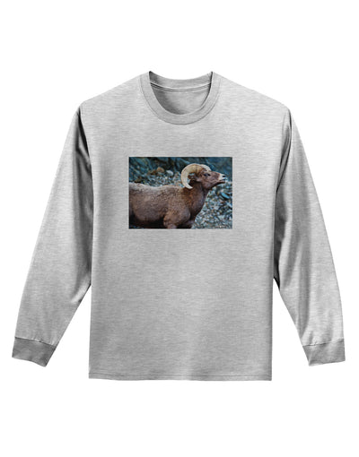 TooLoud Wide Eyed Big Horn Adult Long Sleeve Shirt-Long Sleeve Shirt-TooLoud-AshGray-Small-Davson Sales