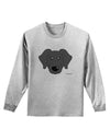 Cute Black Labrador Retriever Dog Adult Long Sleeve Shirt by TooLoud-Long Sleeve Shirt-TooLoud-AshGray-Small-Davson Sales