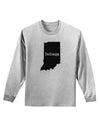 Indiana - United States Shape Adult Long Sleeve Shirt-Long Sleeve Shirt-TooLoud-AshGray-Small-Davson Sales