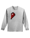 Couples Pixel Heart Design - Right Adult Long Sleeve Shirt by TooLoud-Long Sleeve Shirt-TooLoud-AshGray-Small-Davson Sales