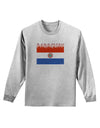 Paraguay Flag Adult Long Sleeve Shirt-Long Sleeve Shirt-TooLoud-AshGray-Small-Davson Sales