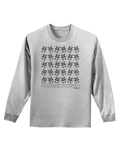 Pandamonium Pandas Adult Long Sleeve Shirt by TooLoud-Long Sleeve Shirt-TooLoud-AshGray-Small-Davson Sales