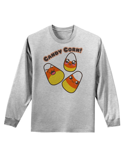 Cute Kawaii Candy Corn Halloween Adult Long Sleeve Shirt-Long Sleeve Shirt-TooLoud-AshGray-Small-Davson Sales