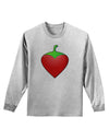 Chili Pepper Heart Adult Long Sleeve Shirt-Long Sleeve Shirt-TooLoud-AshGray-Small-Davson Sales