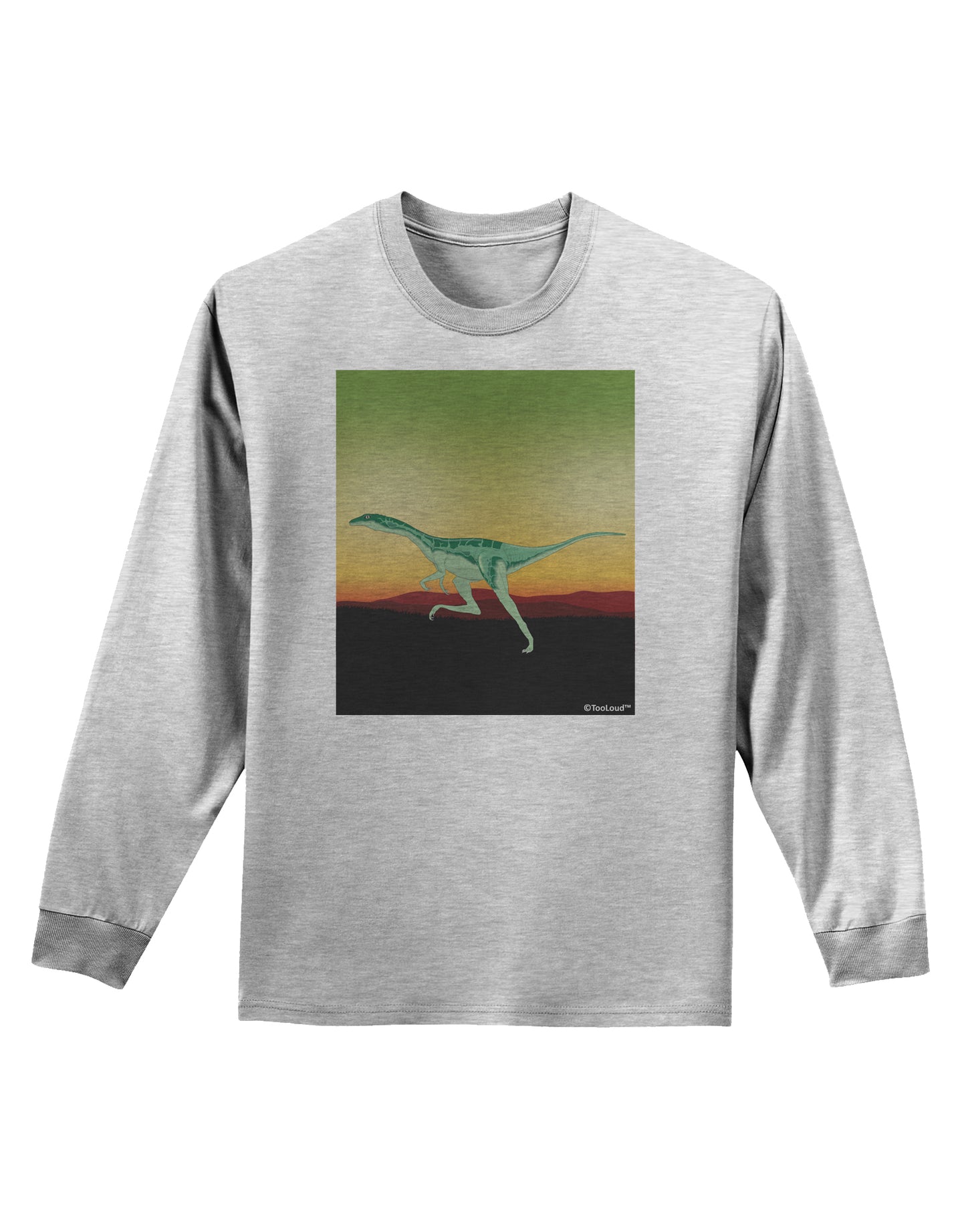 Ornithomimus Velox - Without Name Adult Long Sleeve Shirt by TooLoud-Long Sleeve Shirt-TooLoud-AshGray-Small-Davson Sales