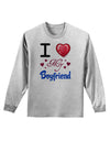 I Love Heart My Boyfriend Adult Long Sleeve Shirt-Long Sleeve Shirt-TooLoud-AshGray-Small-Davson Sales