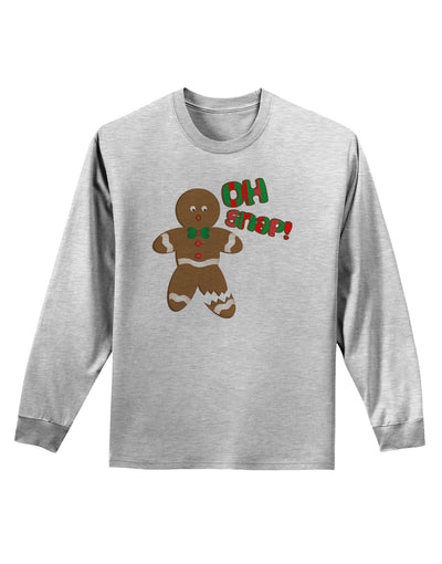 Oh Snap Gingerbread Man Christmas Adult Long Sleeve Shirt-Long Sleeve Shirt-TooLoud-AshGray-Small-Davson Sales