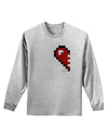 Couples Pixel Heart Design - Left Adult Long Sleeve Shirt by TooLoud-Long Sleeve Shirt-TooLoud-AshGray-Small-Davson Sales