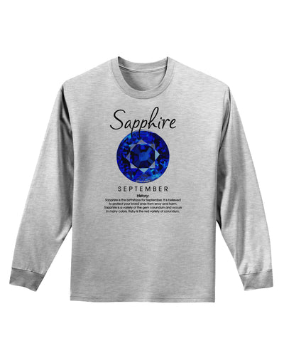 Birthstone Sapphire Adult Long Sleeve Shirt-Long Sleeve Shirt-TooLoud-AshGray-Small-Davson Sales