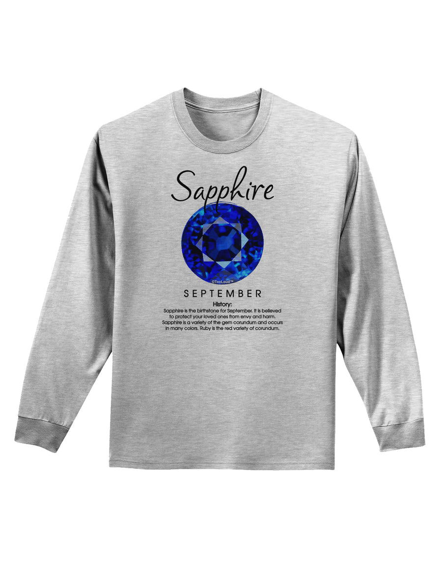 Birthstone Sapphire Adult Long Sleeve Shirt-Long Sleeve Shirt-TooLoud-White-Small-Davson Sales