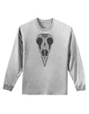 Black and White Mystic Bird Skull Day of the Dead Adult Long Sleeve Shirt-Long Sleeve Shirt-TooLoud-AshGray-Small-Davson Sales